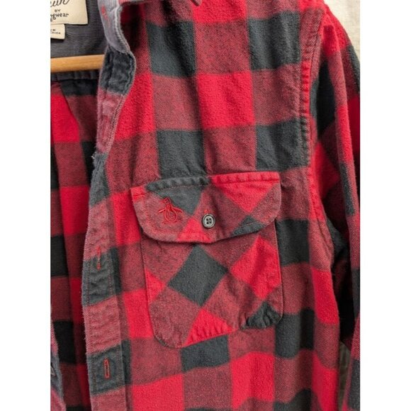 Penguin by Munsingwear Heritage slimfit buffalo plaid, red black sz small B14 - Picture 3 of 8